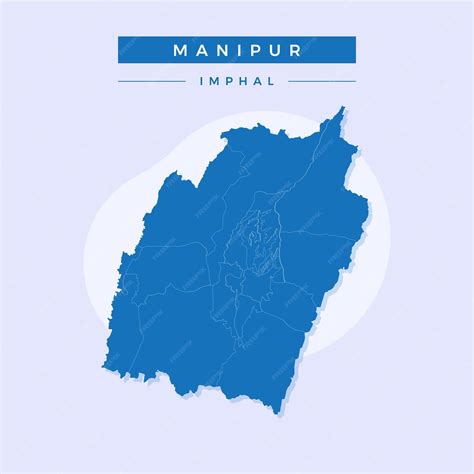 Premium Vector | National map of Manipur Manipur map vector ...