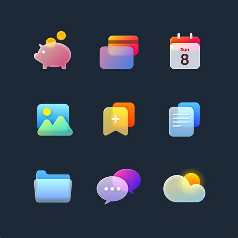 Glassmorphism Icons | Behance