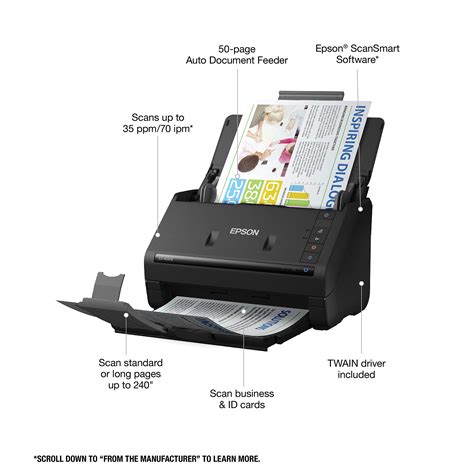 Epson Workforce ES-400 II Color Duplex Desktop Document Scanner for PC ...