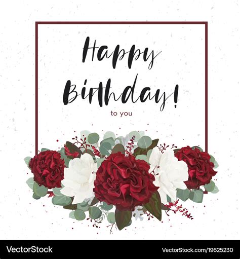 Floral happy birthday greeting gift card design Vector Image