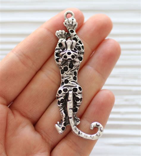 Tiger pendant silver, tiger jewelry findings, filigree, animal pendant ...