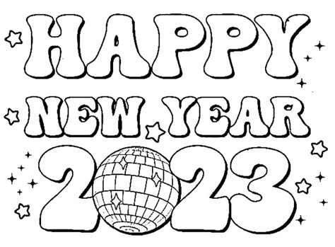 Free Printable Happy New Year 2023 | สมุดระบายสี