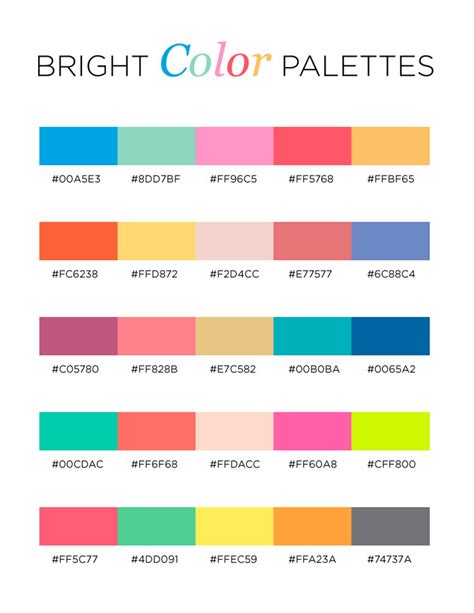 BRIGHT COLOR PALETTES | Color palette bright, Brand color palette ...