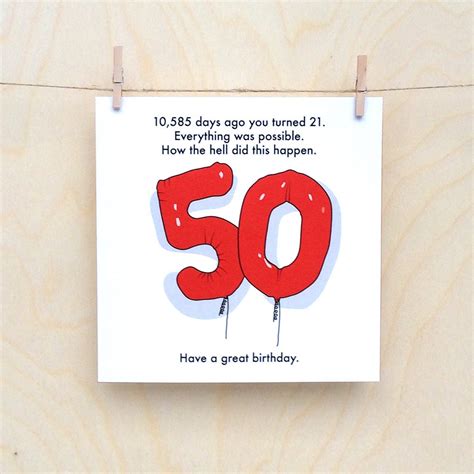 50th Birthday Card, Funny 50th card, Funny age card, Funny birthday card