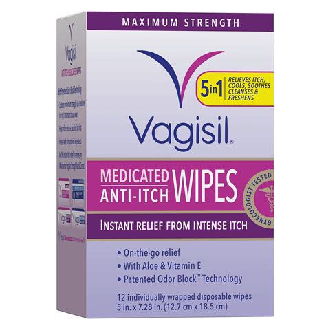 Buy Vagisil Anti-Itch Medicated Feminine Wipes for Women, Maximum ...