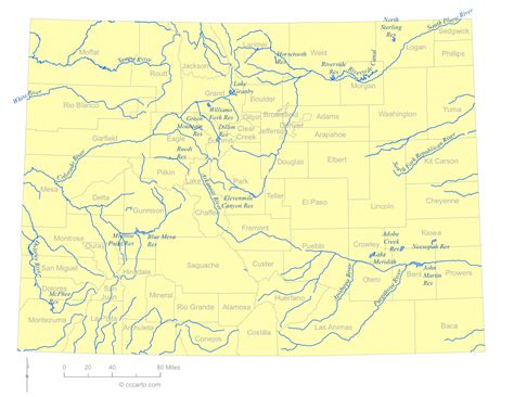 Colorado’s Lakes and Rivers Map - CCCarto.com