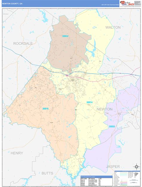 Newton County, GA Wall Map Color Cast Style by MarketMAPS - MapSales.com