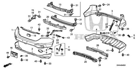 2007-2011 Honda CR-V 5-DOOR Beam, L Front Bumper (Upper) 71190-SXS-A00 ...