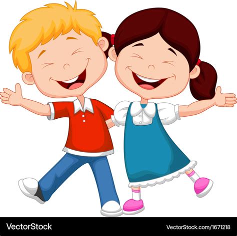 Happy children cartoon Royalty Free Vector Image