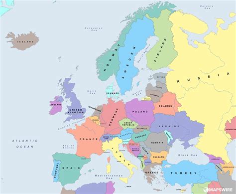 2 Free Large Map of Europe With Capitals PDF Download | World Map With ...