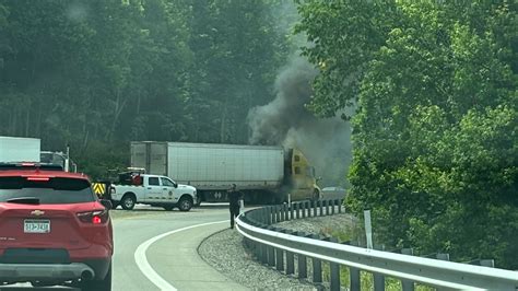 Northbound I-77 lanes closed in Kanawha County due to tractor-trailer fire