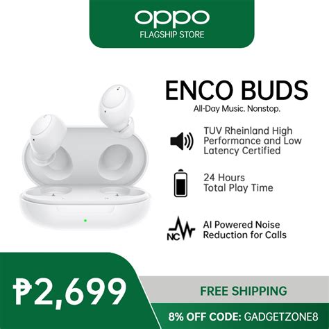 OPPO Enco Buds Bluetooth Earphones | Max 24h Battery Life Earbuds ...