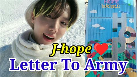 BTS Jhope Heart Touching Letter To Army - Gwangju City "Hope World ...