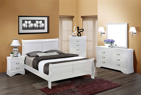 White Full Size Sleigh Bedroom Set | My Furniture Place