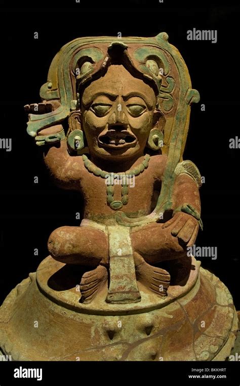 Maya urn Sun God Ahau Kinich 600 - 900 DC Mexico Guatemalan Guatemala ...