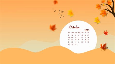 October Calendar 2023 Wallpaper - TubeWP