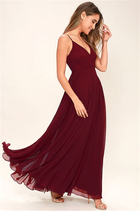 Lovely Wine Red Dress - Maxi Dress - Gown - Bridesmaid Dress - $97.00