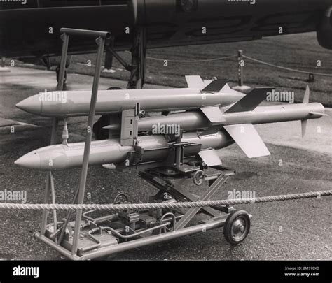 Fairey Fireflash air-to-air missile on its ground handling trolley ...