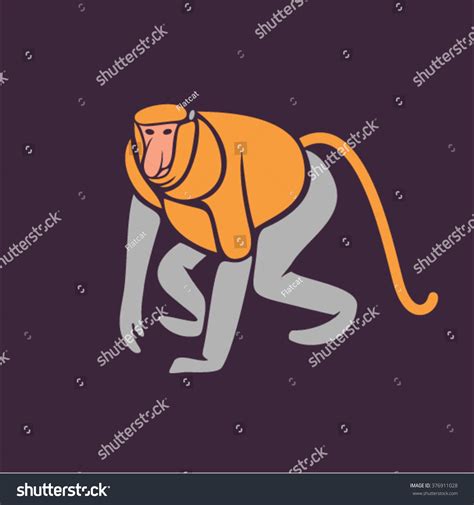 Proboscis Monkey Stock Vector (Royalty Free) 376911028 | Shutterstock