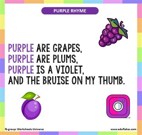 Colour rhymes for kindergarten - eduflakes