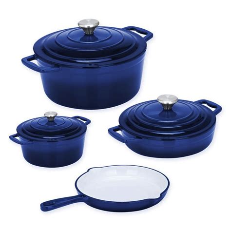 Cast Iron Oven Cookware Pot Set 7 Piece - Dark Blue | Shop Today. Get ...