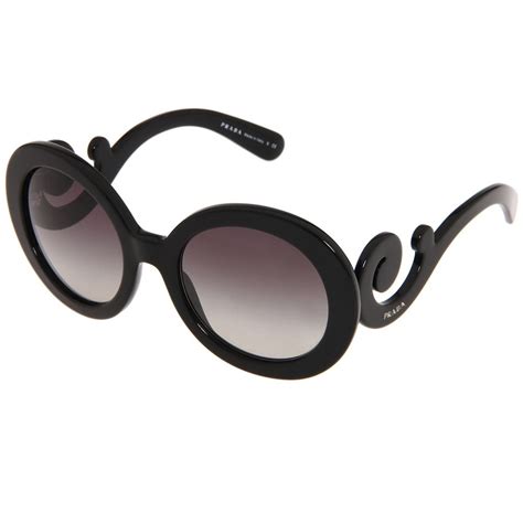 Prada Women's PR 27NS Black Minimal-baroque Round Sunglasses ...