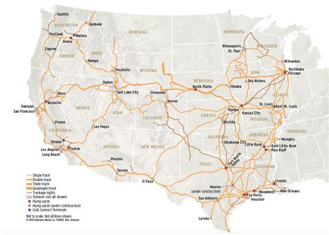 A map of the Union Pacific today — that includes the original route of ...