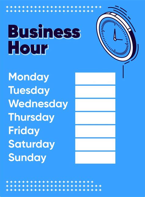 Business Hours Sign Template - 10 Free PDF Printables | Printablee