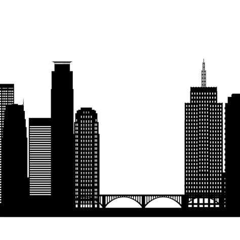 Twin cities Skyline Printable MinneapolisSaint Paul Black | Etsy