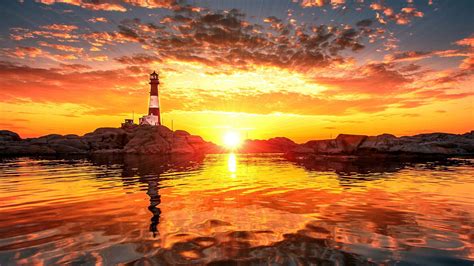 Summer Sunset Lighthouse Desktop Wallpapers - Top Free Summer Sunset ...