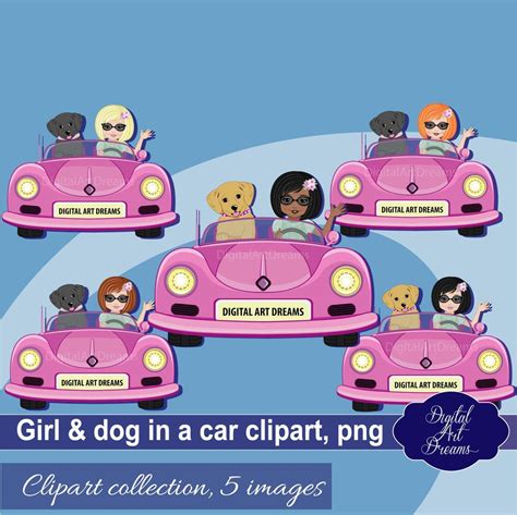 Pink Car Clipart, Cute Characters, Little Girls Graphics, Dogs Clip Art ...