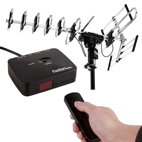 Five Star Motorized Rotation Remote Control Antenna 4K HDTV, 200 Miles ...