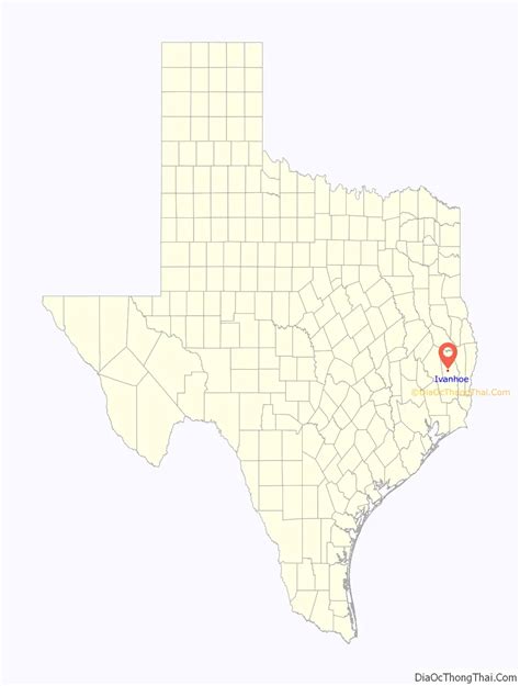 Map of Ivanhoe city, Texas - Thong Thai Real