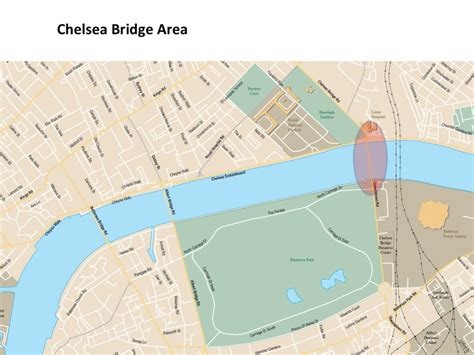 Map Chelsea Bridge area – London Photo Areas and Routes