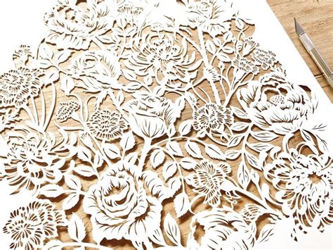 Lasercut Flowers - Whispering Paper - Handcut Paper Art