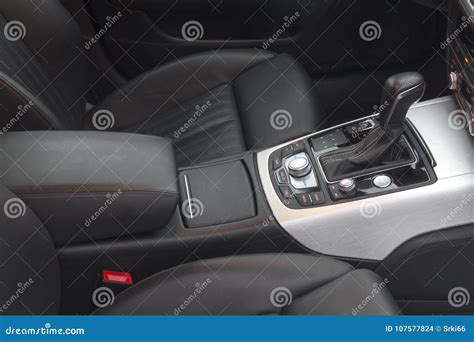 Gear Lever in the Modern Car, Detail Interior Stock Photo - Image of ...