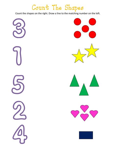 Printable Number and Shapes | Activity Shelter