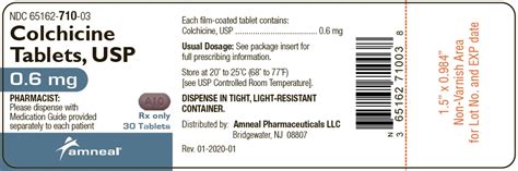 NDC 65162-710 Colchicine Images - Packaging, Labeling & Appearance