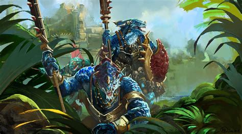 ArtStation - Lizardmen Patrol , Akshay Misra | Warhammer fantasy battle ...