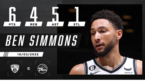 Ben Simmons HIGHLIGHTS from FIRST GAME with Nets - YouTube