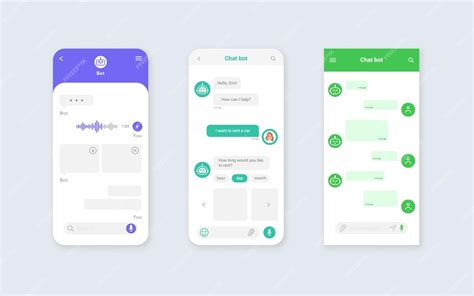 Premium Vector | Set of chat bot mobile interface dialog box templates ...