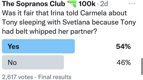 The Sopranos Club 🔫 100k on Twitter: "RESULT: 54% think it was fair ...