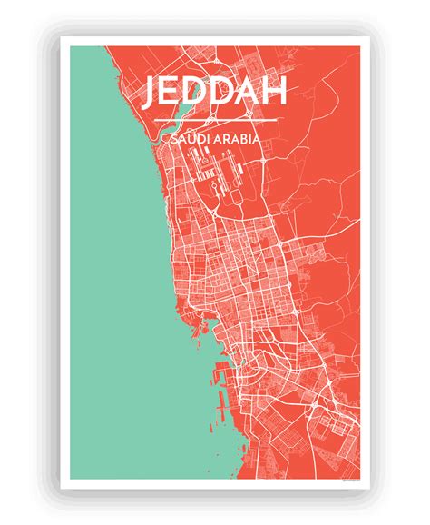 Jeddah Map Art Print | Map art print, Map art, Personalized map art