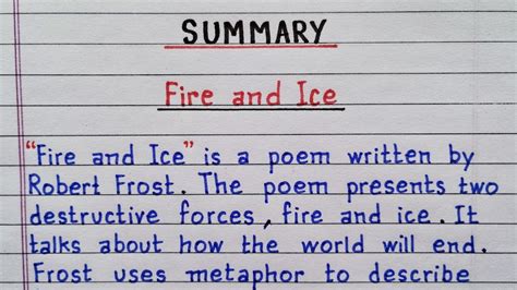 Fire and Ice Summary | Class 10 English Poem | NCERT - YouTube