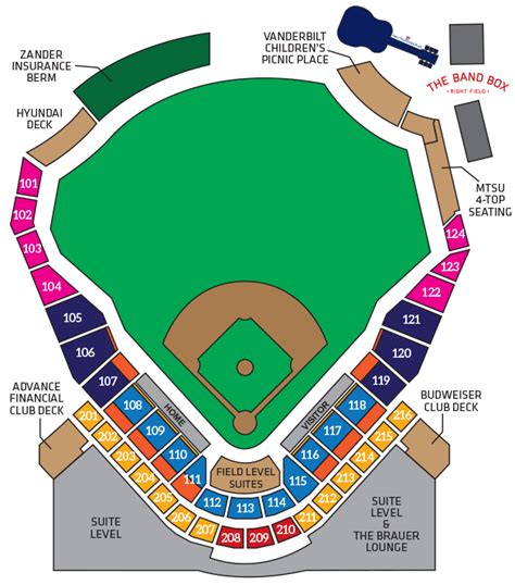 Seating Chart | Nashville Sounds First Tennessee Park