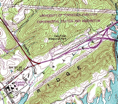 Topographic map of the University of Tennessee Forestry Experiment ...