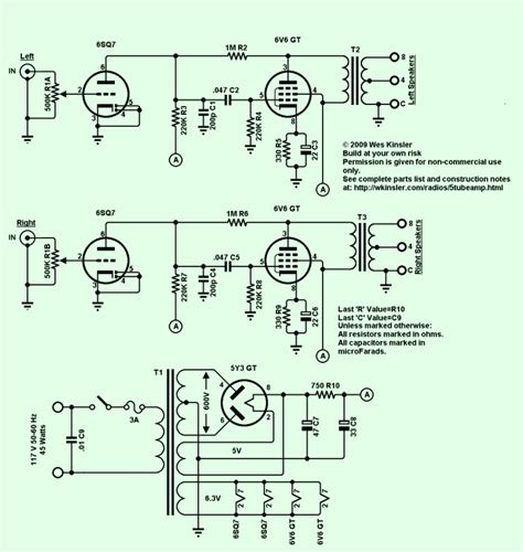 2x4W Stereo Tube Amplifier Circuit - Amplifier Circuit Design