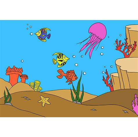 How to Draw an Underwater Scene - Really Easy Drawing Tutorial