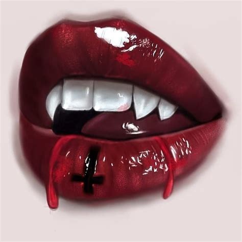 Vampire lips illustration , digital art #vampirelips #lips | Lips ...