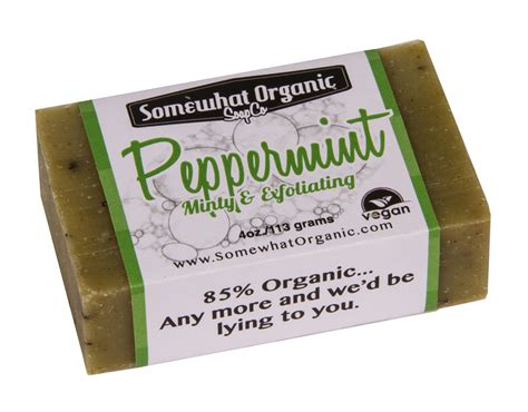 Peppermint Organic Soap - 4 oz Bar - Somewhat Organic Soap Company